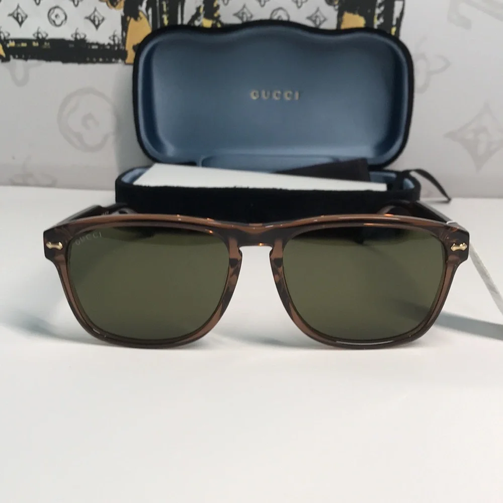 ✨ Brand New Gucci GG0911S 003 Sunglasses – Brown Frame with Green Lenses ✨